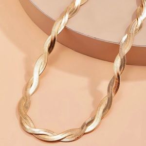 14K Gold Filled Braided Chain Choker Necklace